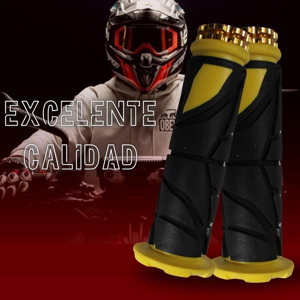 JUEGO DE PUÑOS PARA MOTO UNIVERSAL GOMA SUAVE  AMARILLO