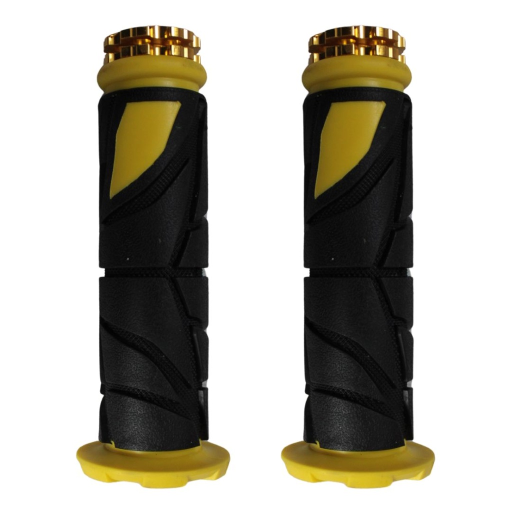 JUEGO DE PUÑOS PARA MOTO UNIVERSAL GOMA SUAVE  AMARILLO