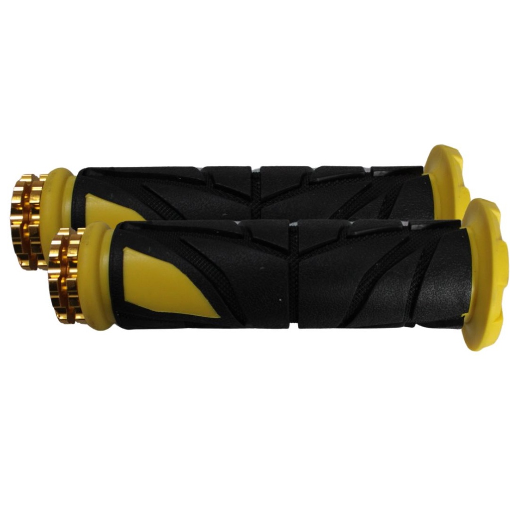 JUEGO DE PUÑOS PARA MOTO UNIVERSAL GOMA SUAVE  AMARILLO