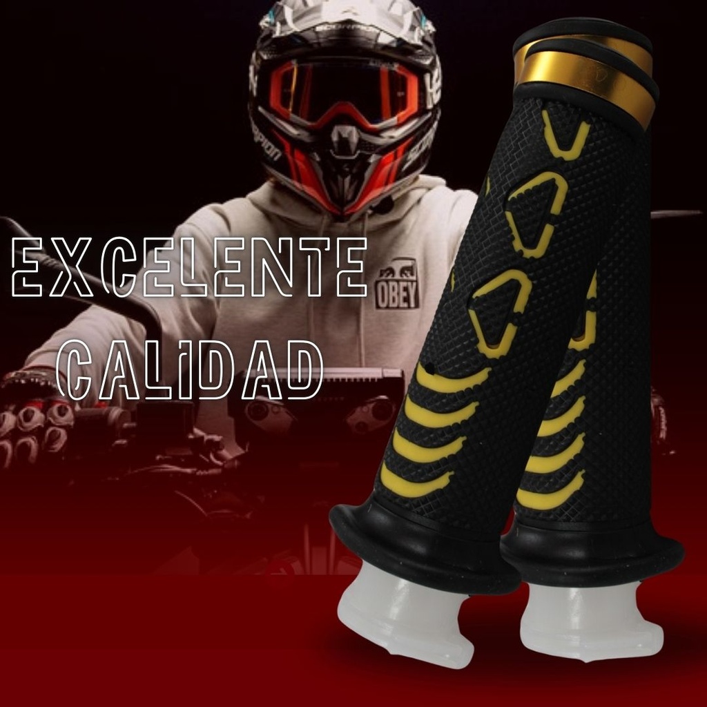 Juego De Puños Para Moto Goma Suave Azul Marca Matsuma