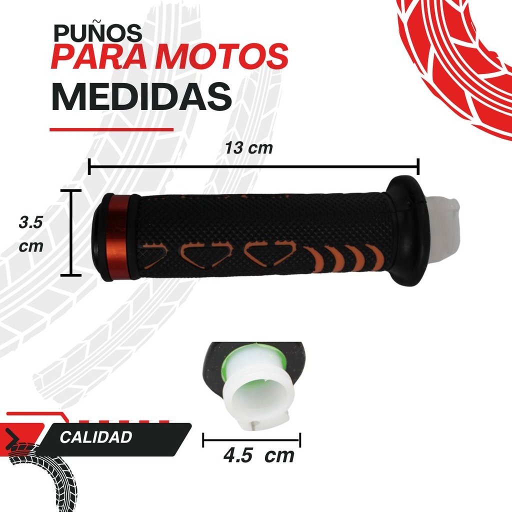 Juego De Puños Para Moto Goma Suave Azul Marca Matsuma