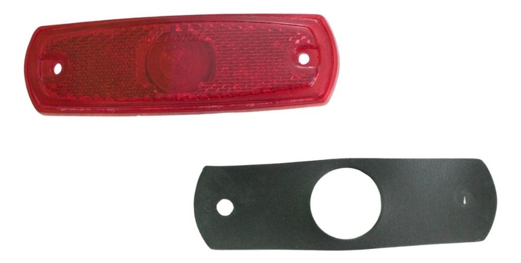 Plafon Rectangular Reflector Rojo Con Soquet