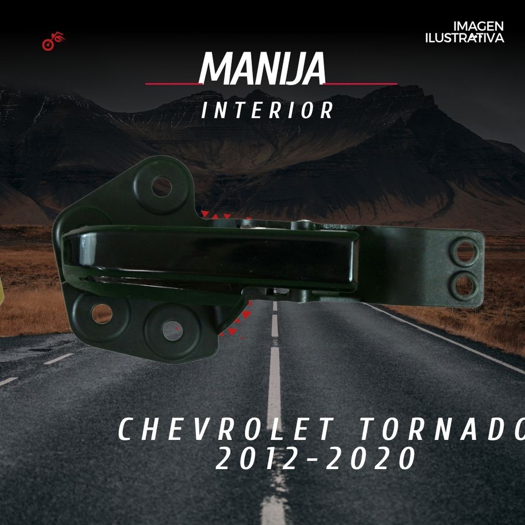 Manija Interior Chevrolet Tornado 2012-2017 Negra Plastico