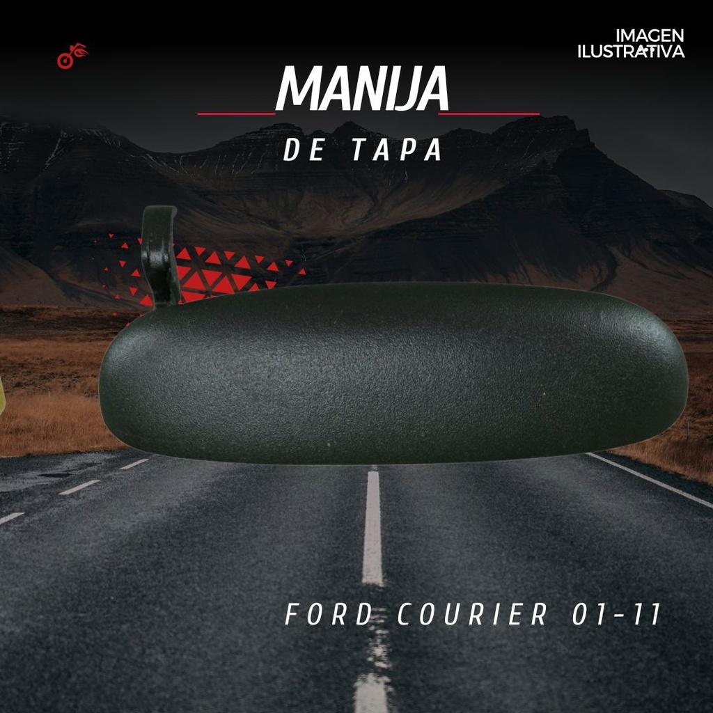 Manija De Tapa Ford Courier 01-11  De Gancho Corrugada Negra