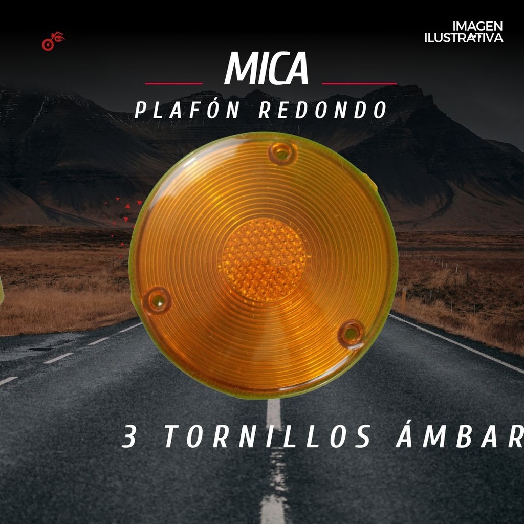 Mica Plafon Redonda 3 Tornillos Ambar