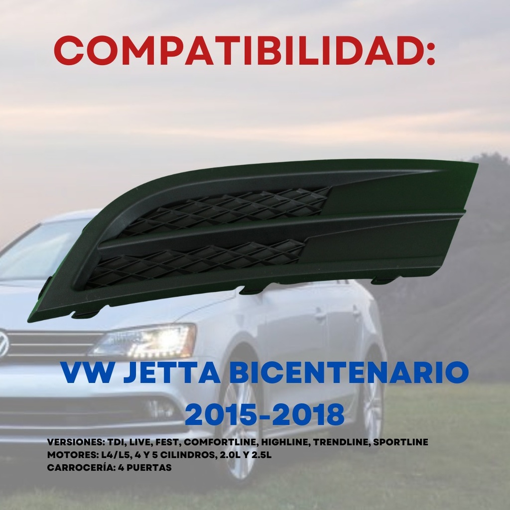 Rejilla Volkswagen Jetta 2015 2016 2017 2018 S Prem