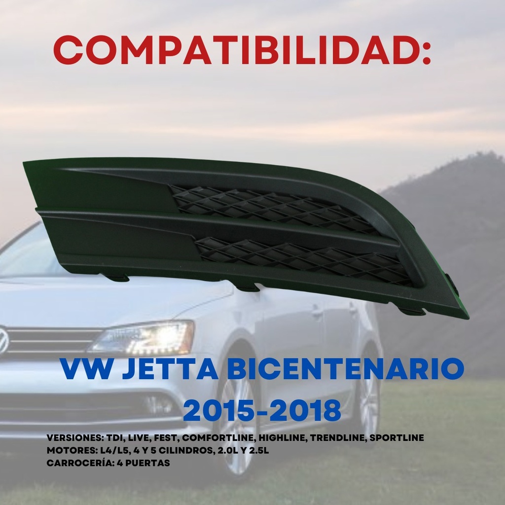 Rejilla Volkswagen Jetta 2015 2016 2017 2018 S Prem