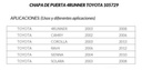 Chapa Puerta Izq Delant Ty 4runner Solara 03-08/ Camry 02-06