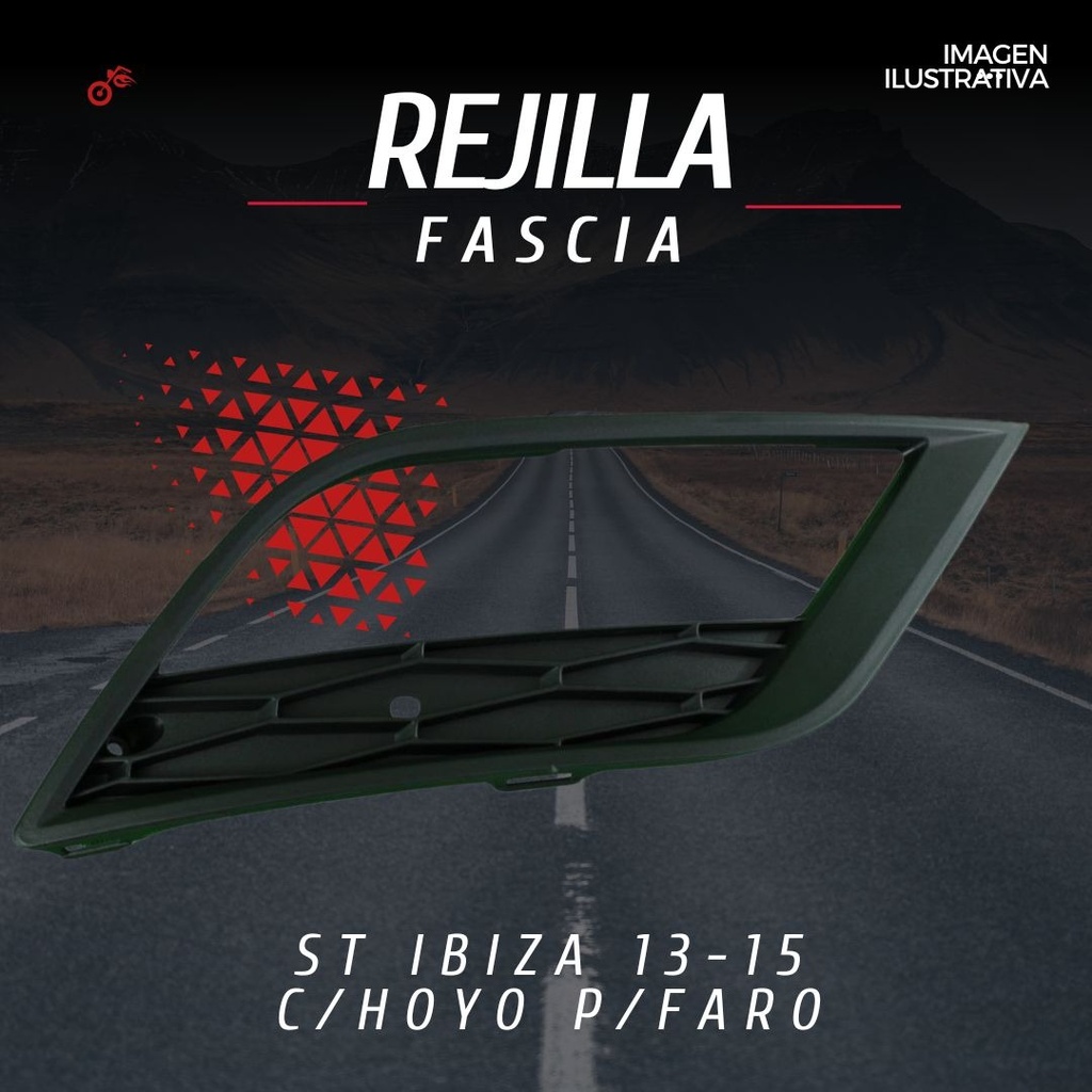 Rejilla Seat Ibiza 2013 2014 2015 Con Hoyo Para Faro