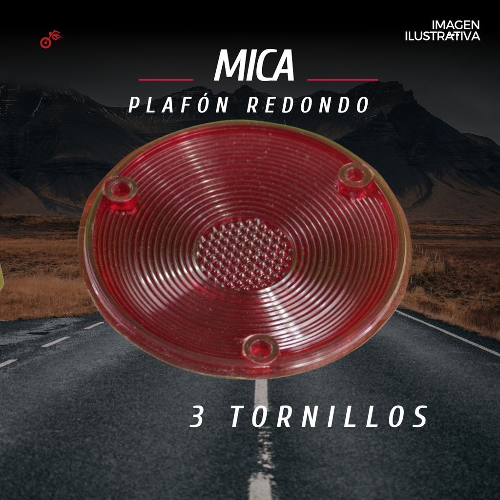 Mica Plafon Redonda 3 Tornillos Ambar