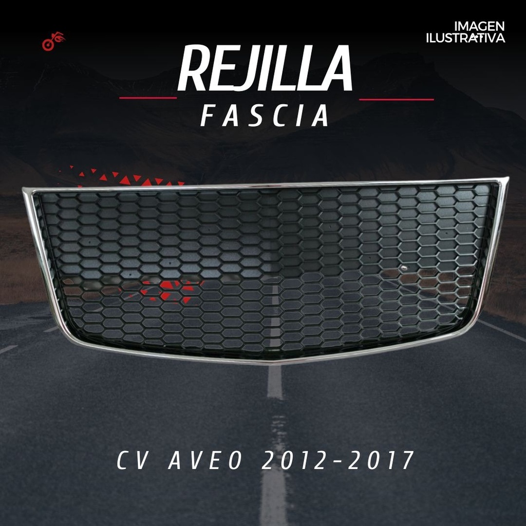 Rejilla Fascia Chevrolet Aveo 2012-2017 Central Cromo/negro
