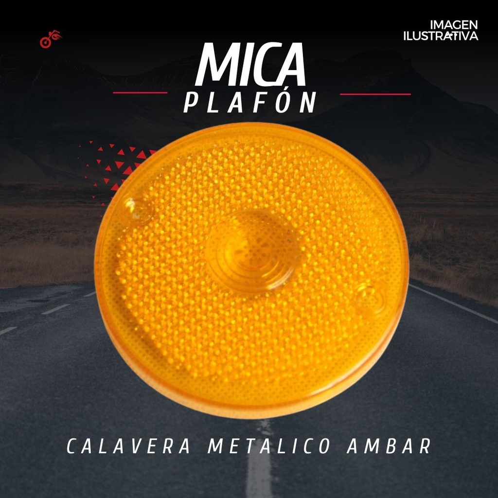Mica Plafon Calavera Metalico Ambar