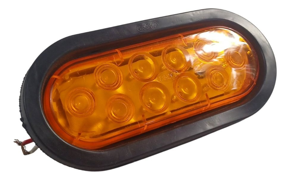 Plafón Embutido Oval Hule 10 Leds Fijo Ámbar