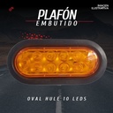 Plafón Embutido Oval Hule 10 Leds Fijo Ámbar