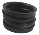 Centrador Rin Negro Plástico  4 Pzs 67.1 X 56.6