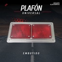 Plafon Universal Embutido Doble Rojo