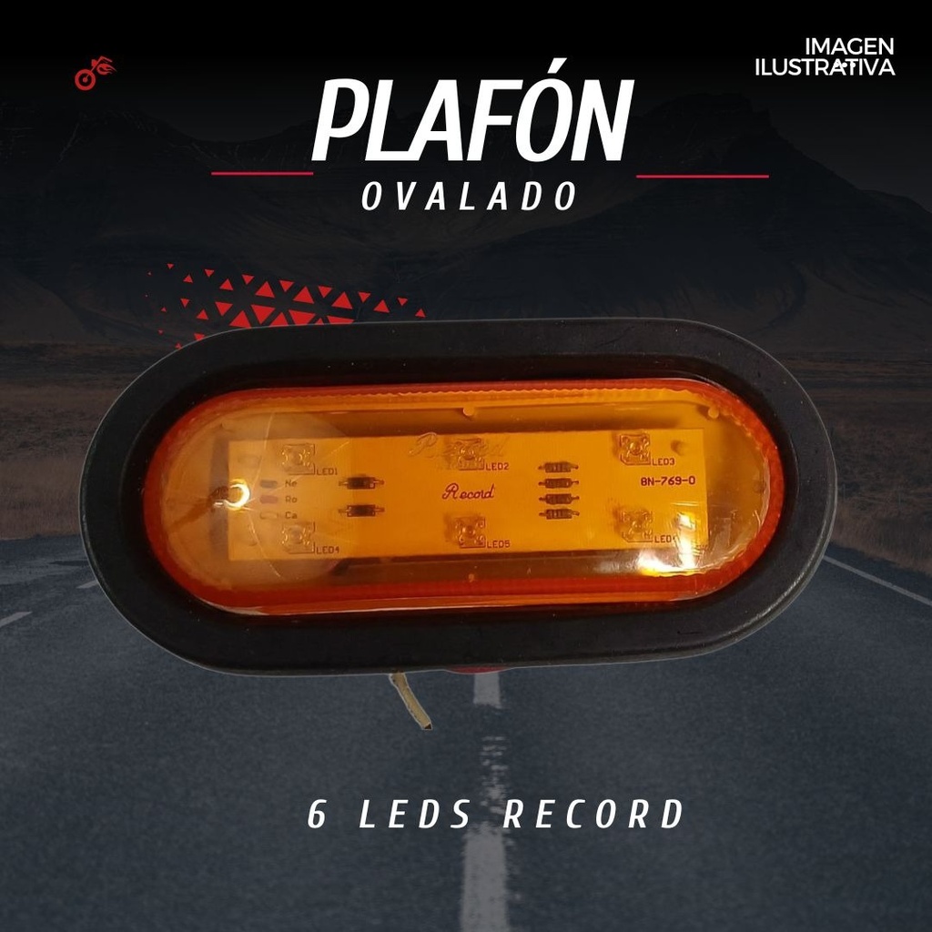 Plafon Embutido Ovalado 6 Leds Record Lateral
