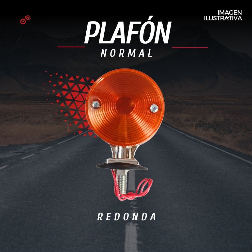 Plafon Normal Redondo 3  Direccional Bicolor Ambar/rojo