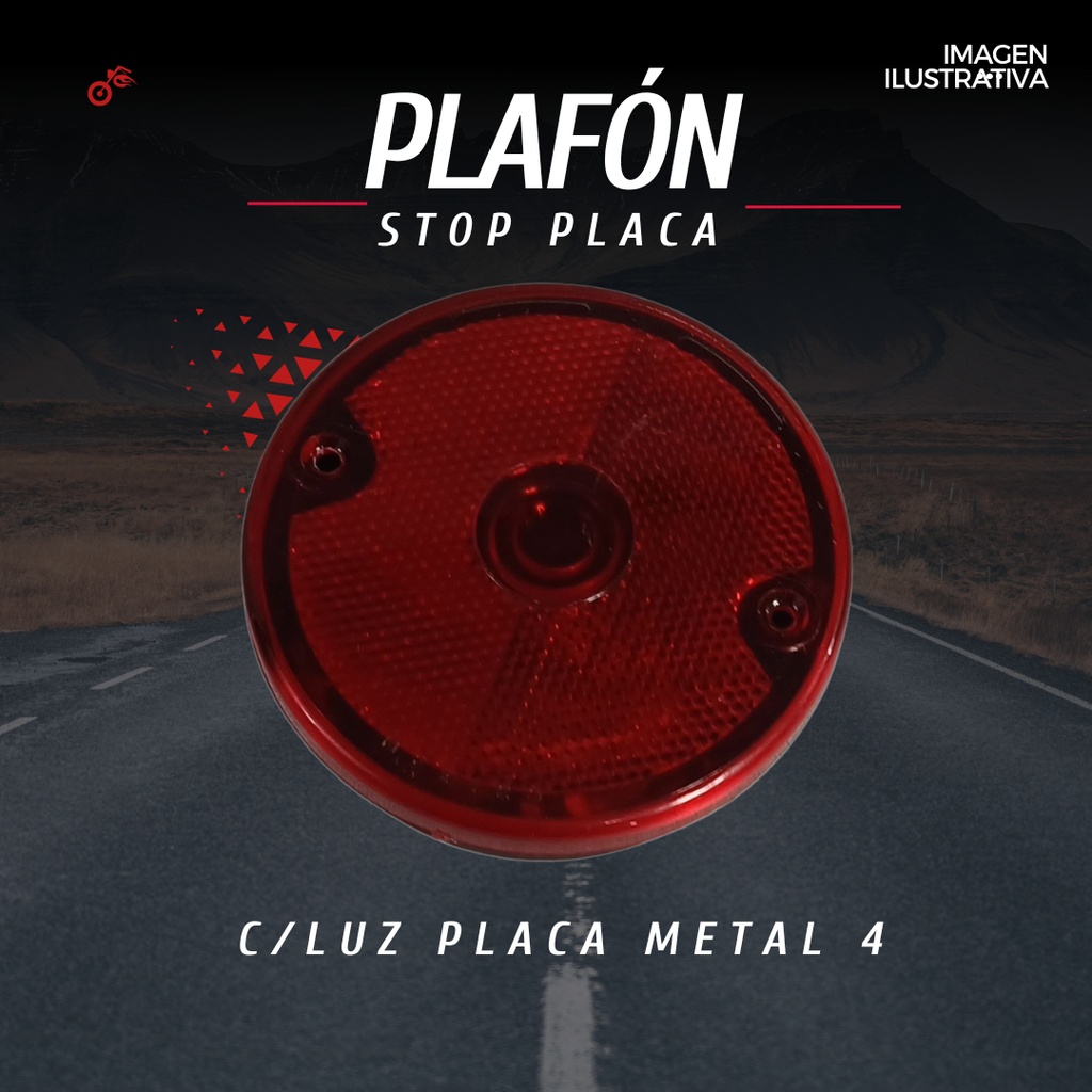 Plafon Stop Placa C/luz Placa Metal 4  Linea Pesada