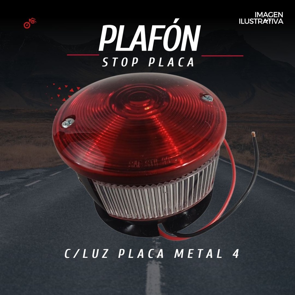 Plafón Dirrec. Stop Placa C/luz Placa Metal 4   Linea Pesada