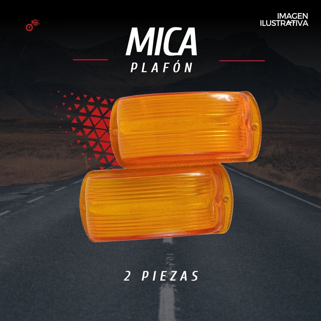 Mica Plafón Blindado  Ámbar 2 Piezas