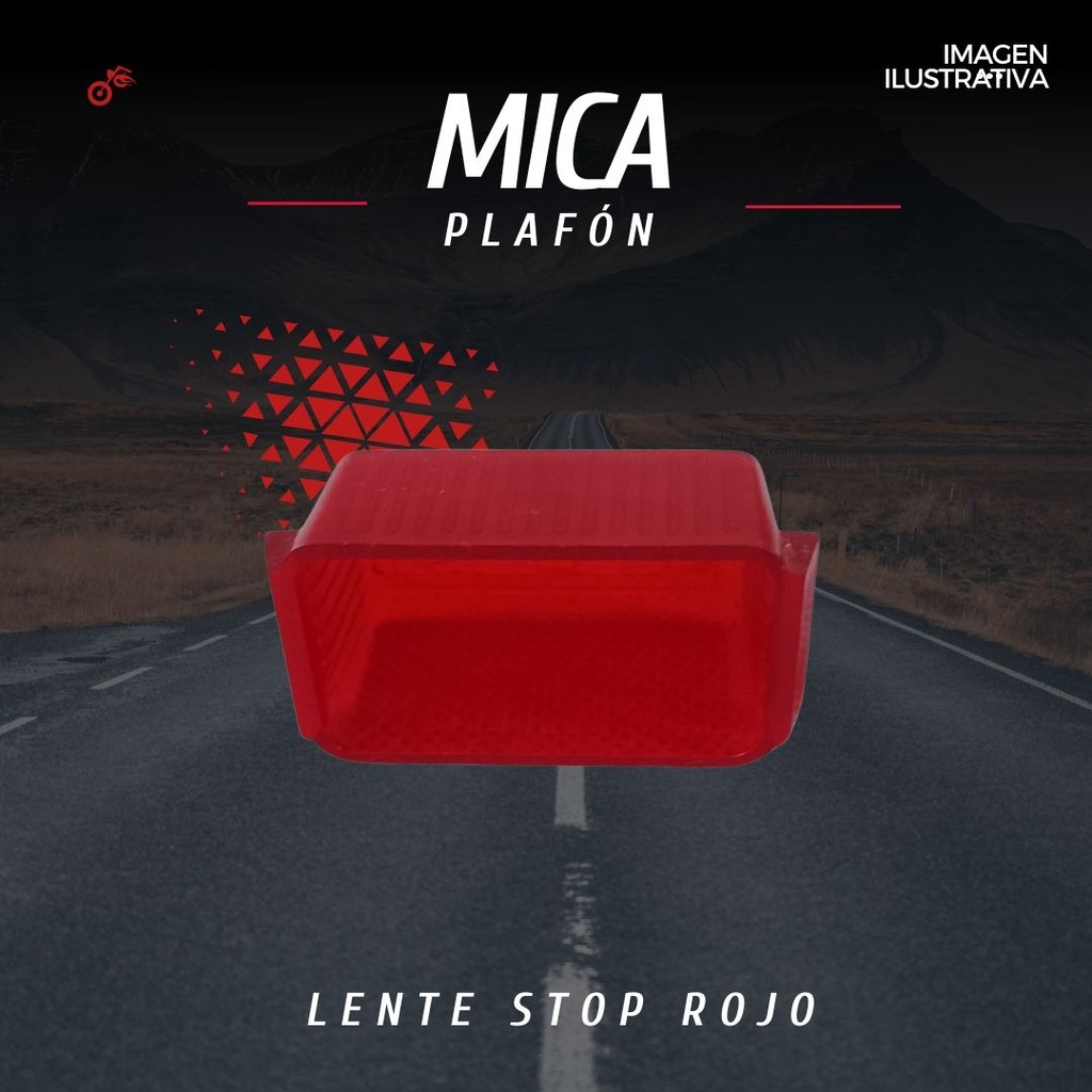 Mica Plafon Lente Stop Rojo 1 Pieza
