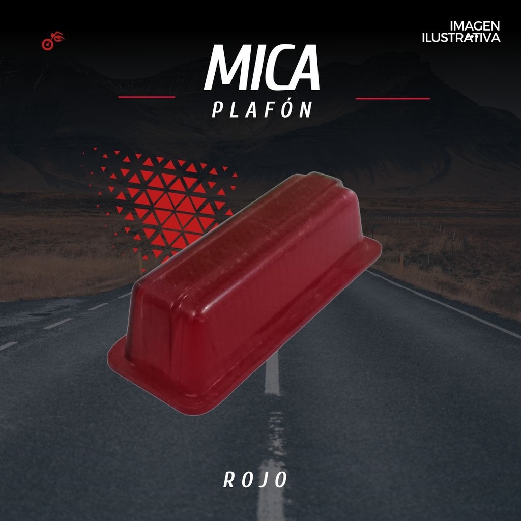 Mica Plafon 9.5x 3.7cm Rojo 1 Pieza