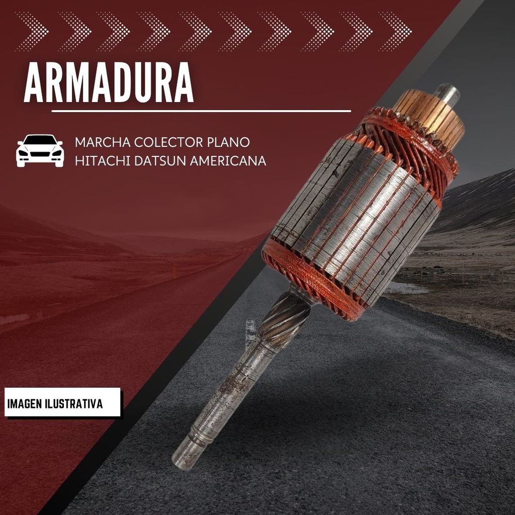 Armadura Para Marcha Hitachi Colector Plano Datsun Americana