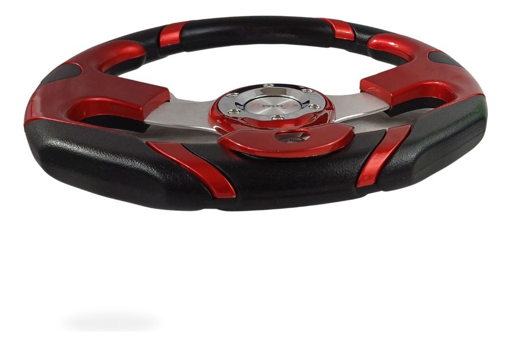 Volante Deportivo Negro/rojo Bronx Con Brujula