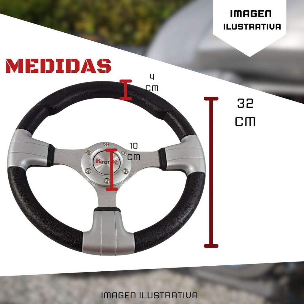 Volante Deportivo Gris Bronx En 3 Diseños Diferentes