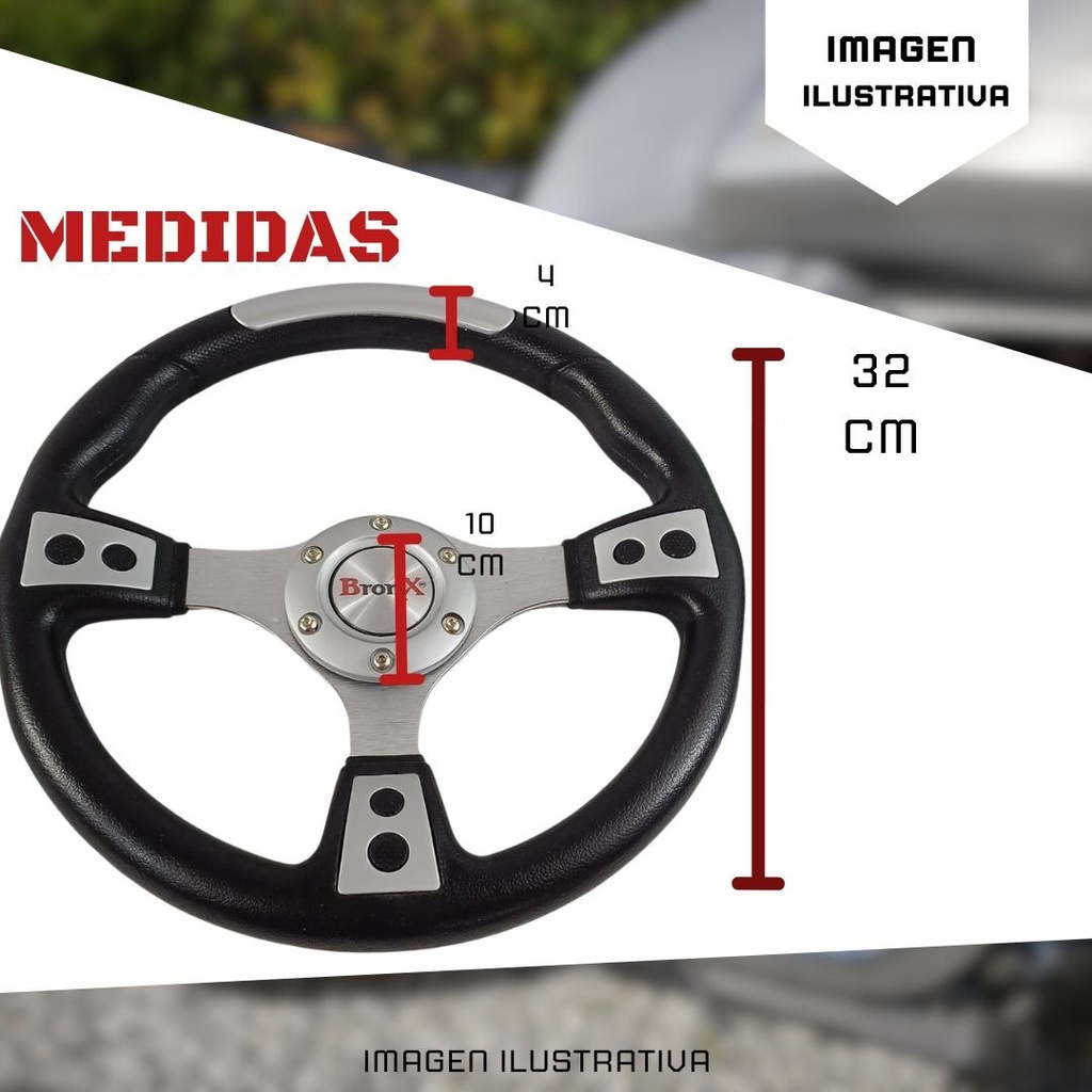 Volante Deportivo Gris Bronx En 3 Diseños Diferentes
