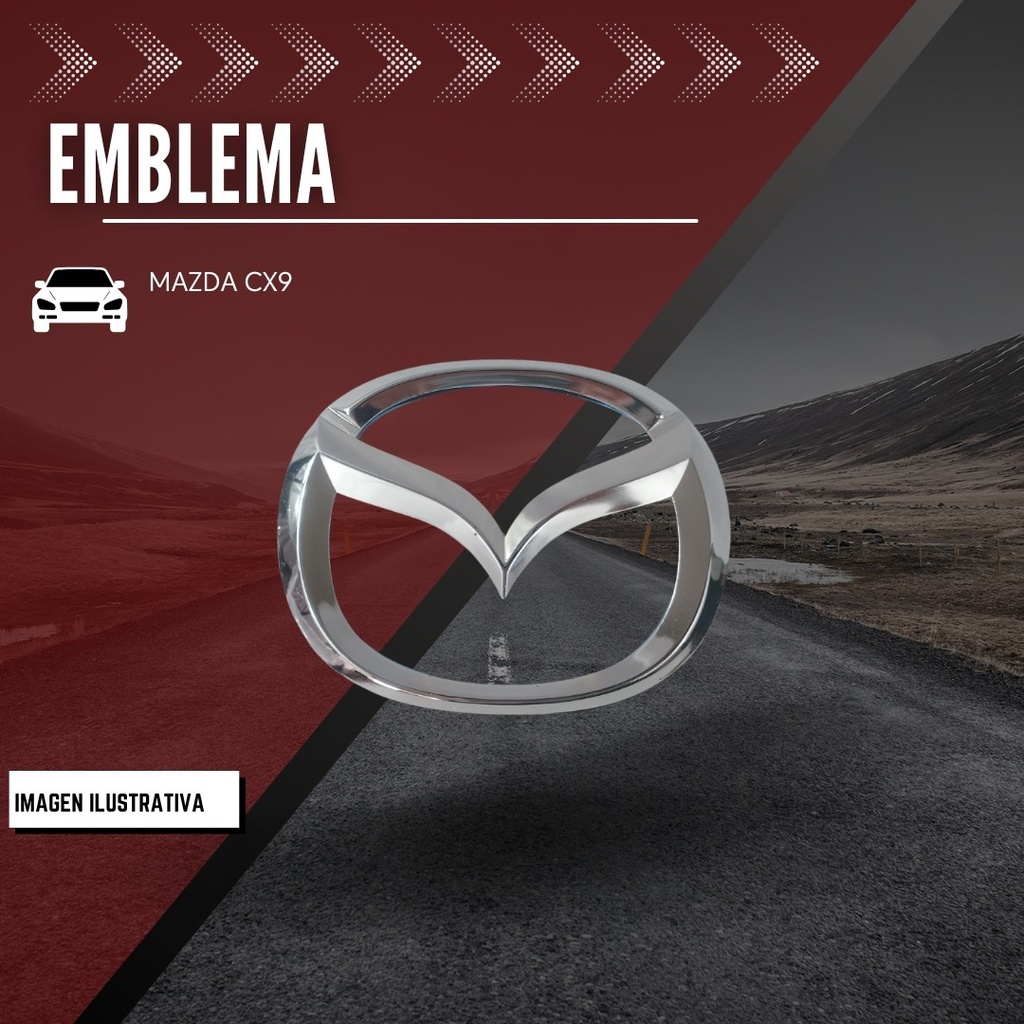 Emblema Escudo Mazda Cx9 18.7x14.9cm Cromo