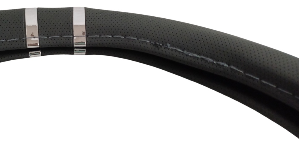 Cubre Volante Funda Protector Vinil Gris/cromo 38 Cm Univer