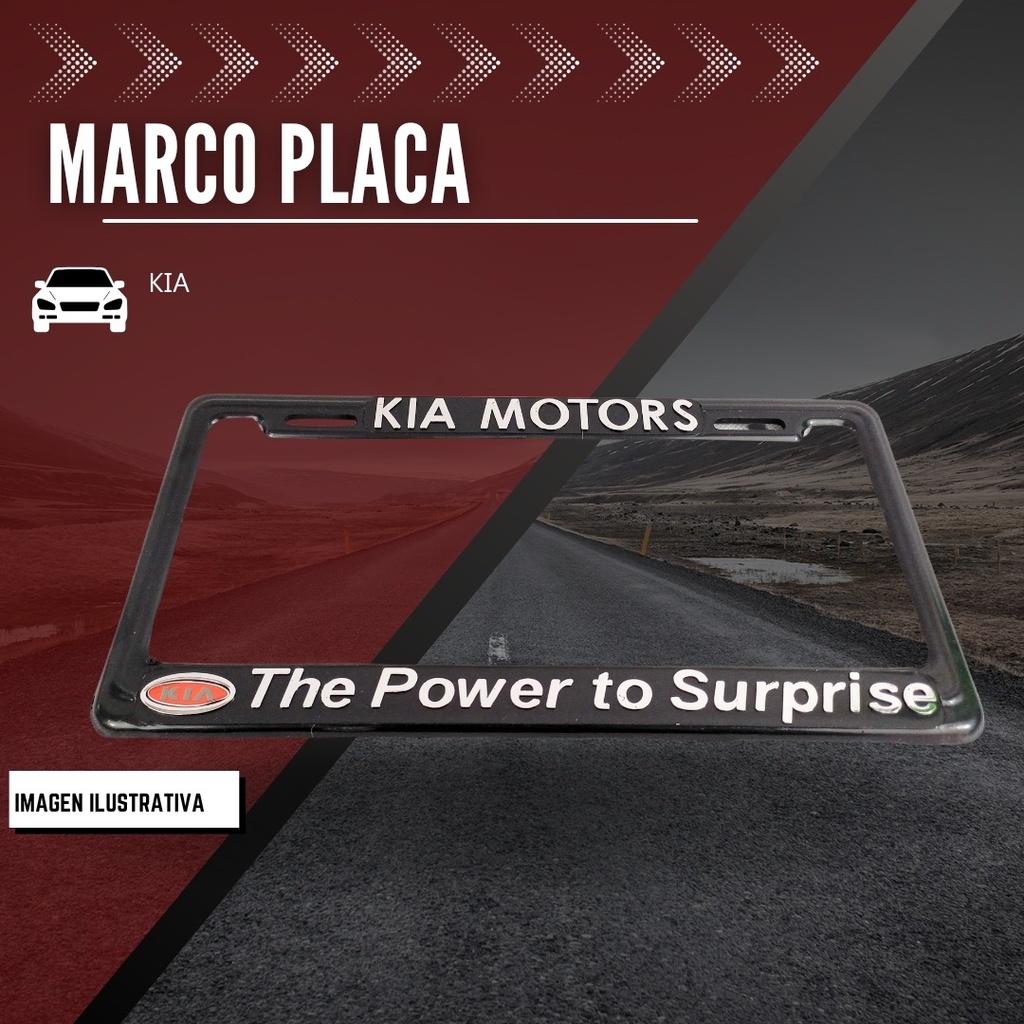 Marco Porta Placa Kia Cromo