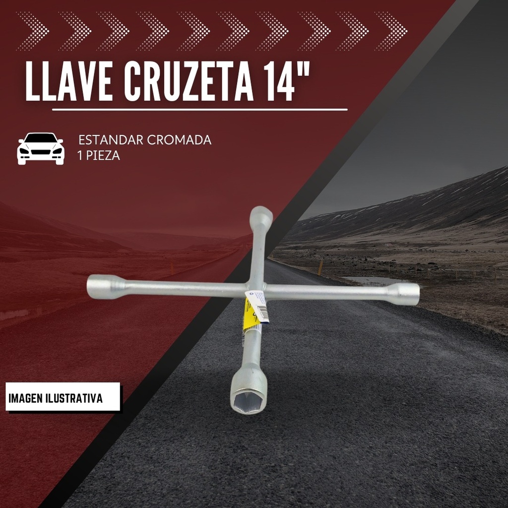 Llave Cruz 14  Estandar  Cromada