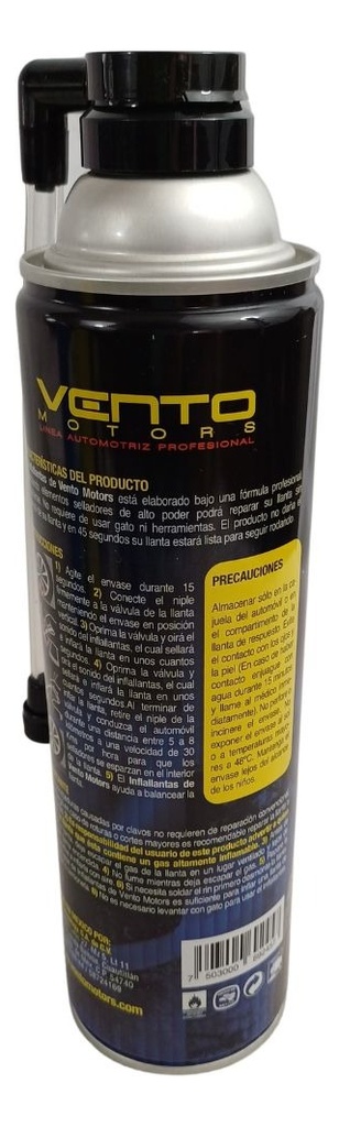 Sellador Llanta Con Manguera 370gr Vento Inflador