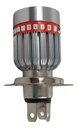 Foco Moto Base  H4 3 Led Blanco Efecto Rojo Y Azul