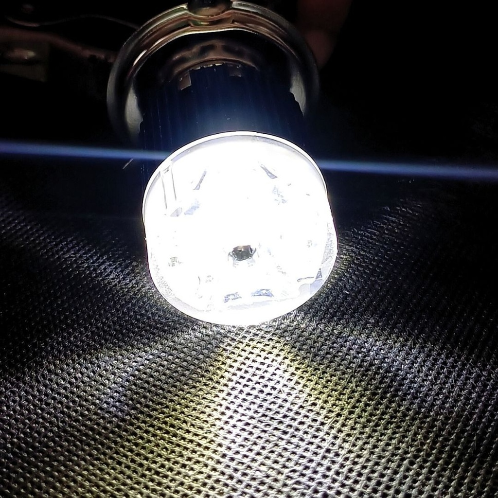 Foco Moto Bronx H4 3 Led Blanco/efecto Azul Y Rojo Aluminio