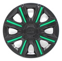 Tapon Polvera Rin 15 Abs Sport Tuning Negro-verde 4 Piezas