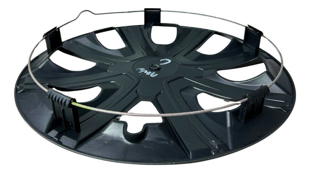 Tapon Polvera Rin 15 Abs Sport Tuning Negro-verde 4 Piezas