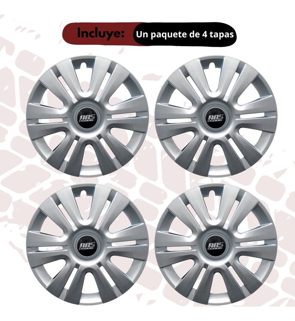 Tapon Abs Sport Gris Rin 15 Tipo Urvan 4 Piezas