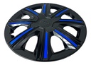 Tapon Polvera Rin 15 Abs Sport Tuning Negro-azul 4 Piezas