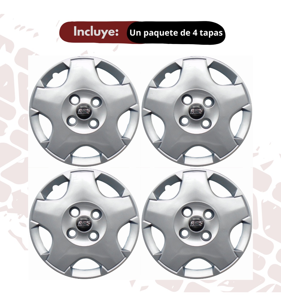 Tapon Polvera Rin  Abs Sport Gris R13 0012 4 Piezas