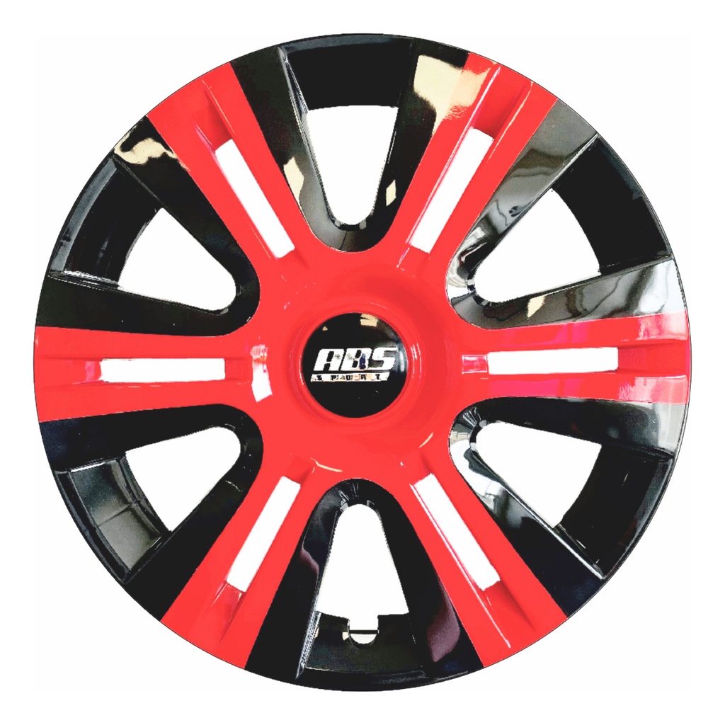 Tapon Polvera Rin 15 Abs Sport  Negro-rojo Universal 4 Pzs Negro/rojo