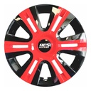 Tapon Polvera Rin 15 Abs Sport  Negro-rojo Universal 4 Pzs Negro/rojo