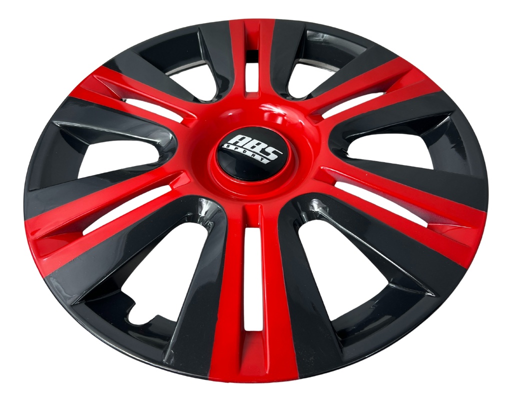 Tapon Polvera Rin 15 Abs Sport  Negro-rojo Universal 4 Pzs Negro/rojo