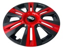 Tapon Polvera Rin 15 Abs Sport  Negro-rojo Universal 4 Pzs Negro/rojo