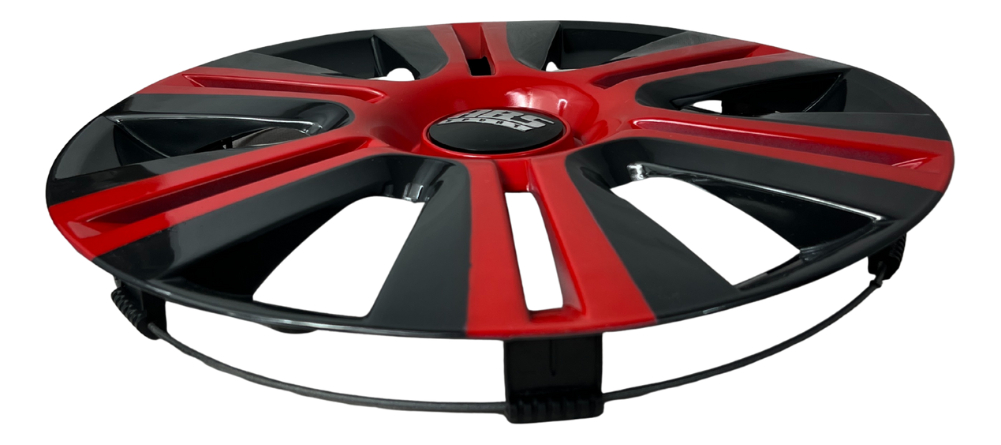 Tapon Polvera Rin 15 Abs Sport  Negro-rojo Universal 4 Pzs Negro/rojo