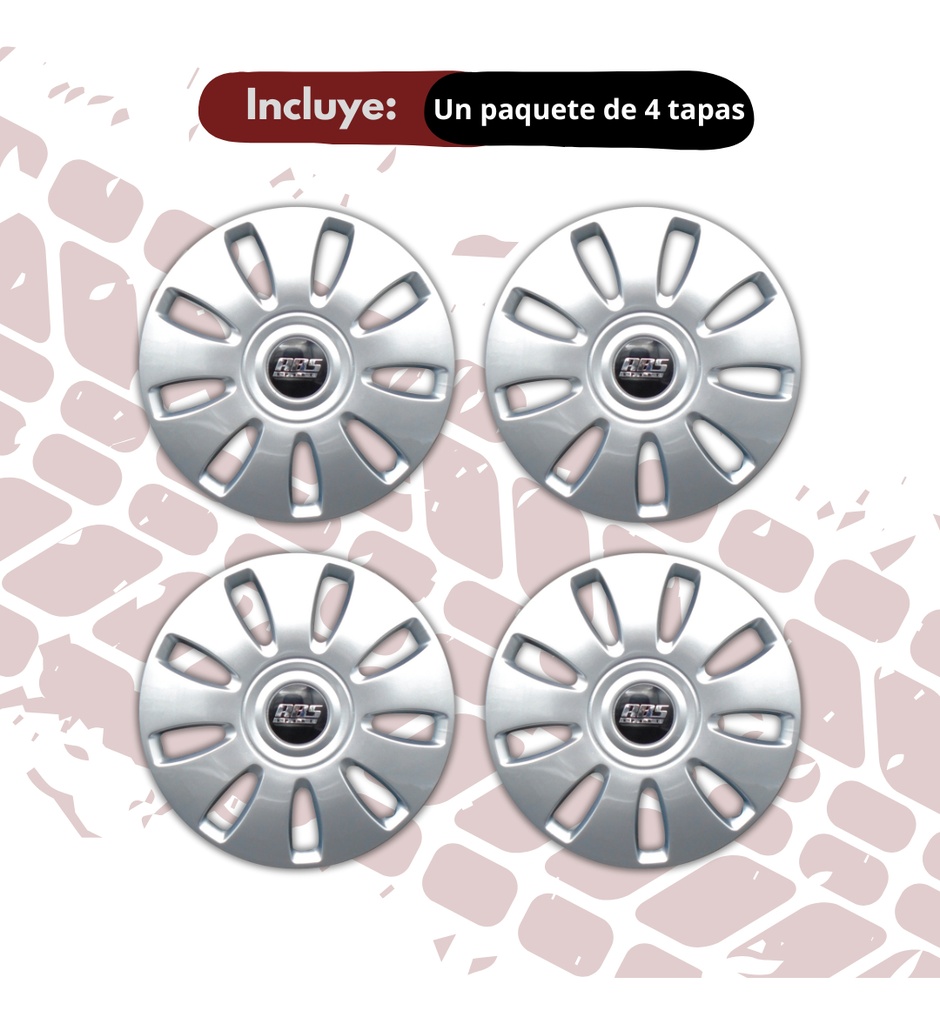 Tapón Polvera Para Rin 13  Abs Sport Gris 4 Pzas Gris