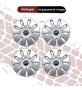 Tapón Polvera Para Rin 13  Abs Sport Gris 4 Pzas Gris